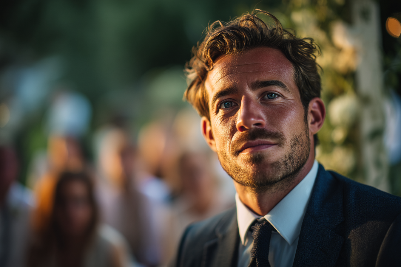 Un homme lors de son mariage | Source : Midjourney