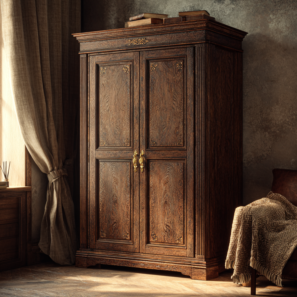 Une armoire en bois dans une chambre | Source : Midjourney