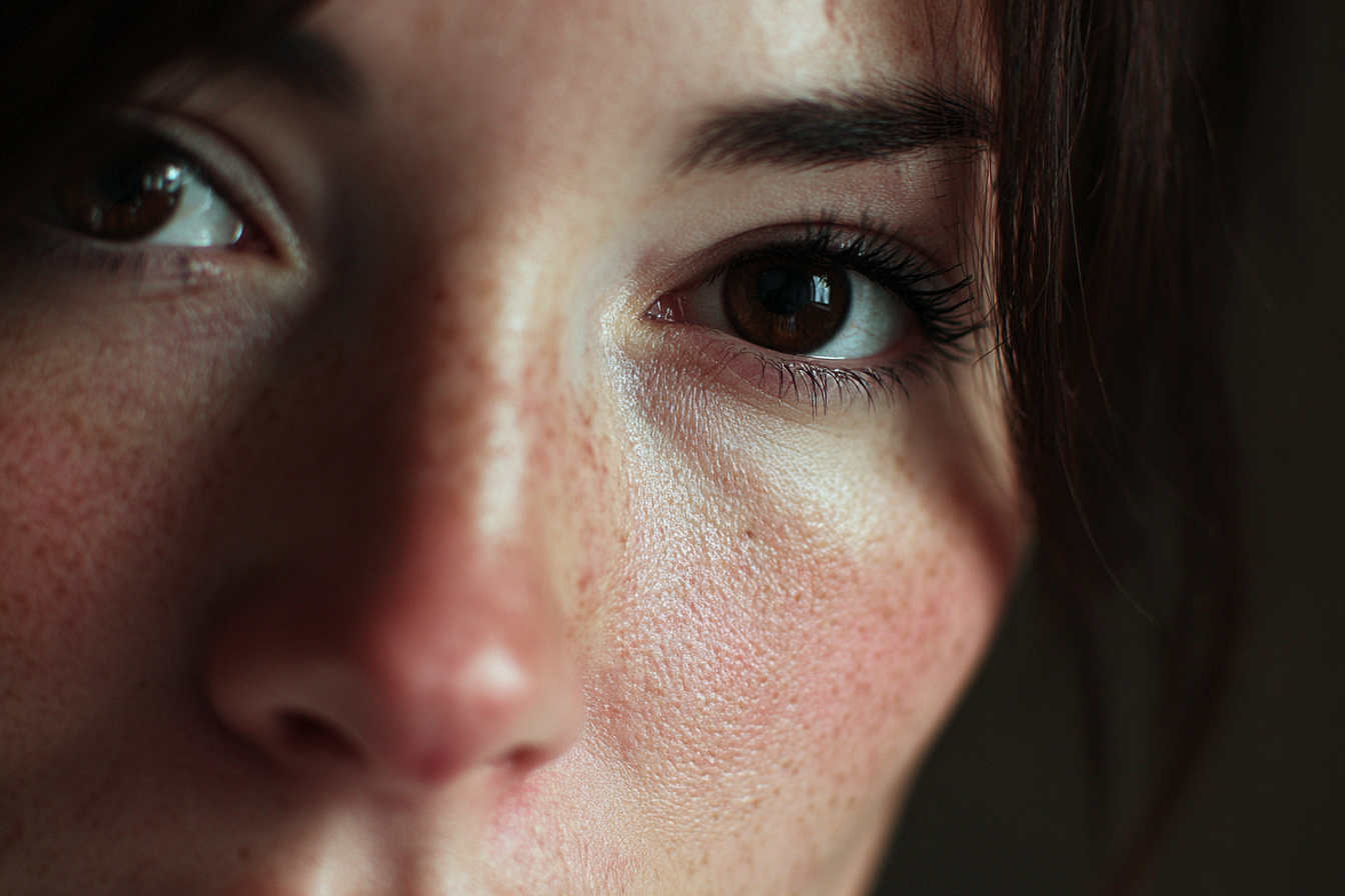 Gros plan sur le visage d'une femme | Source : Midjourney