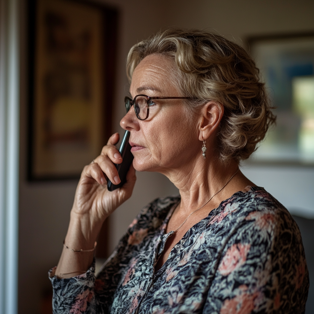 Une femme au téléphone | Source : Midjourney