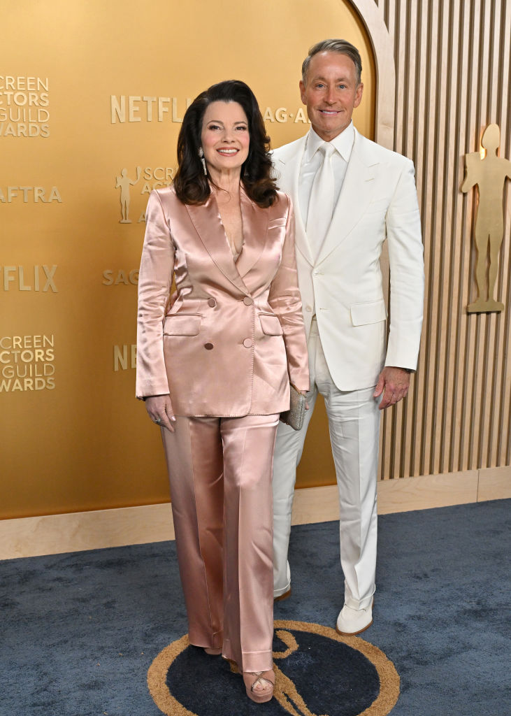 Fran Drescher et Peter Marc Jacobson assistent à la 31e cérémonie annuelle des Screen Actors Guild Awards au Shrine Auditorium and Expo Hall, le 23 février 2025 à Los Angeles, en Californie I Source : Getty Images