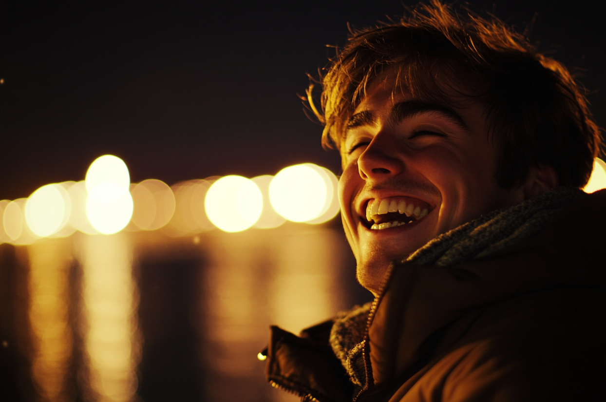 Un homme qui rit | Source : Midjourney