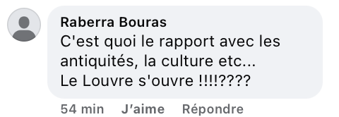 Capture d'écran du commentaire d'un internaute I Source : https://www.facebook.com/reel/1417226043531958