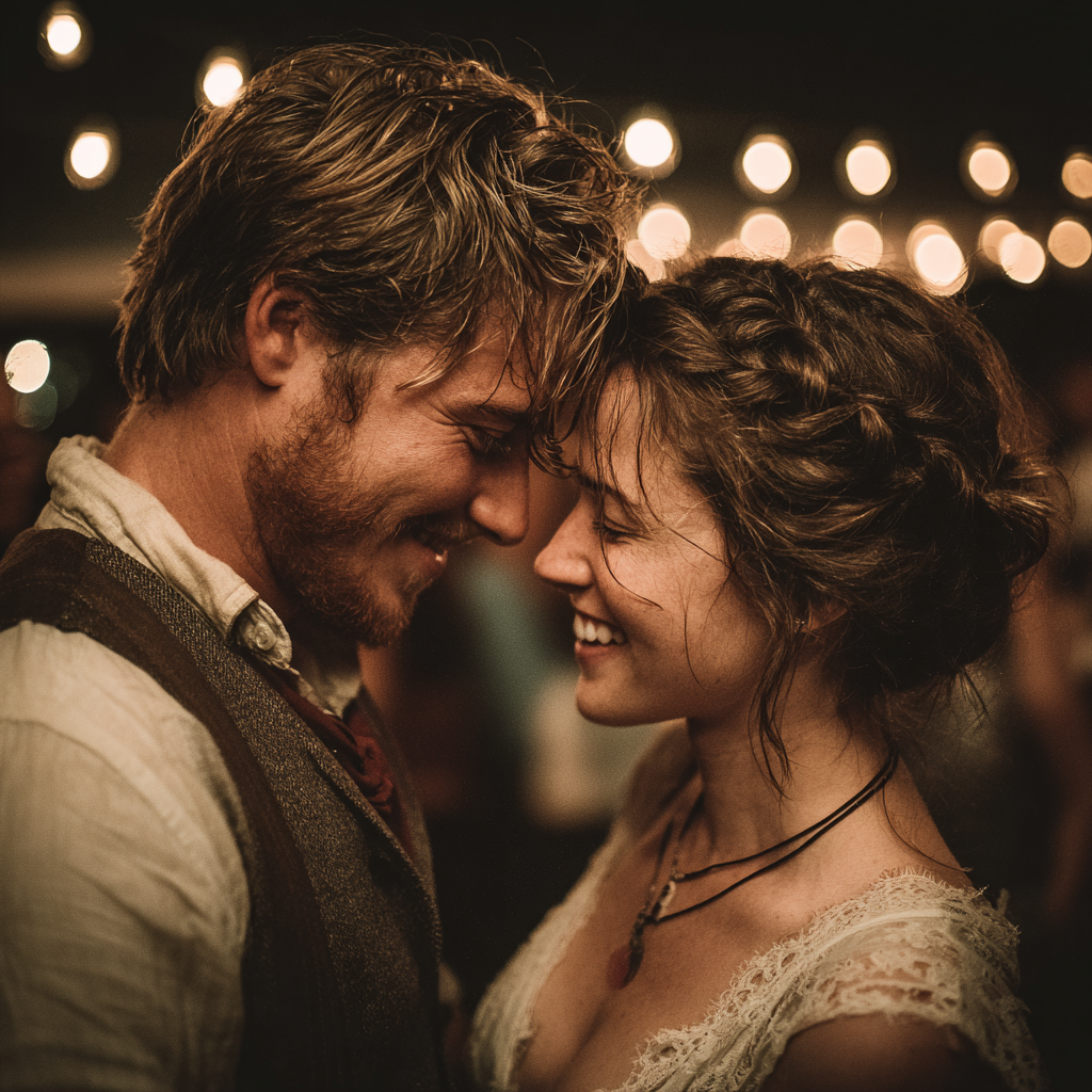 Un couple de jeunes mariés heureux en train de danser | Source : Midjourney