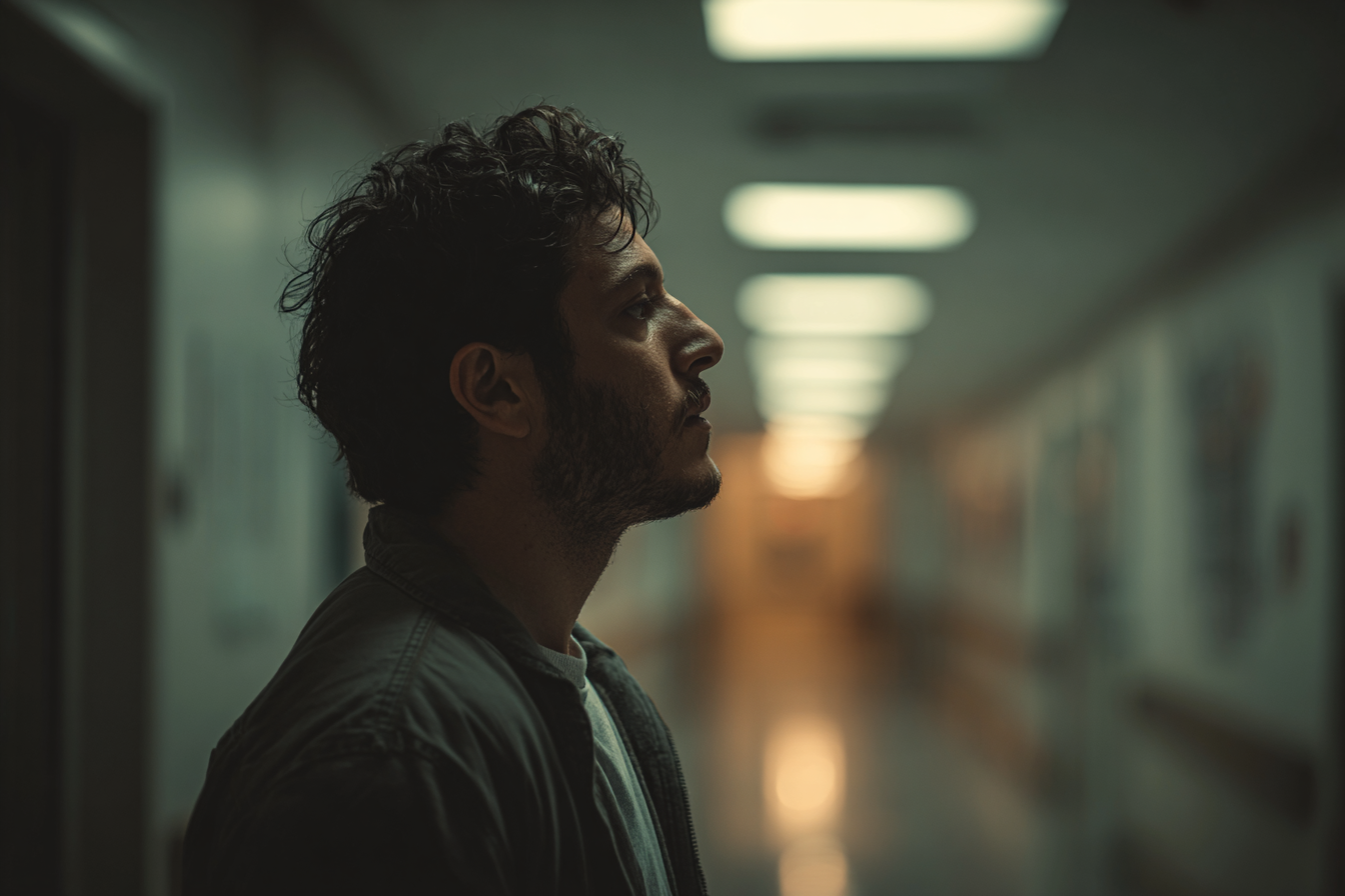 Un homme debout dans un hôpital | Source : Midjourney