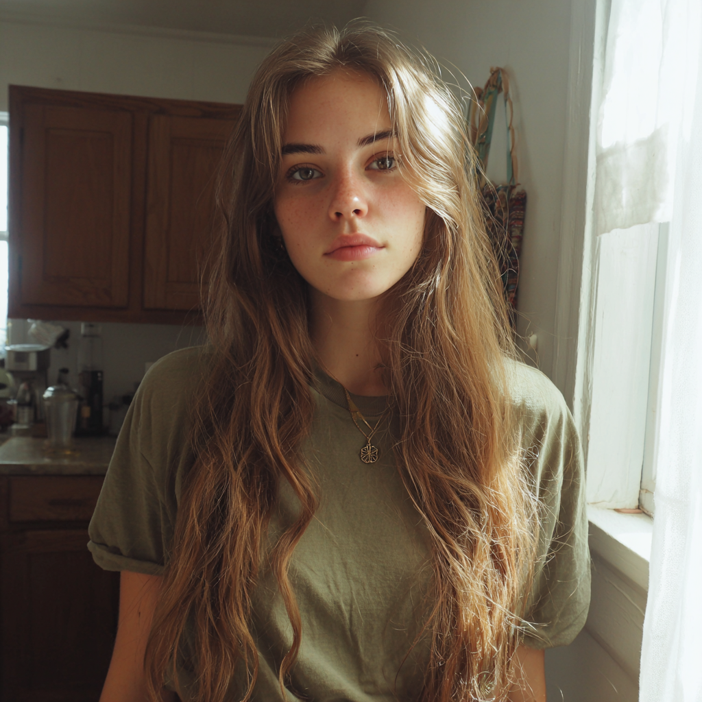 Une jeune femme pensive | Source : Midjourney