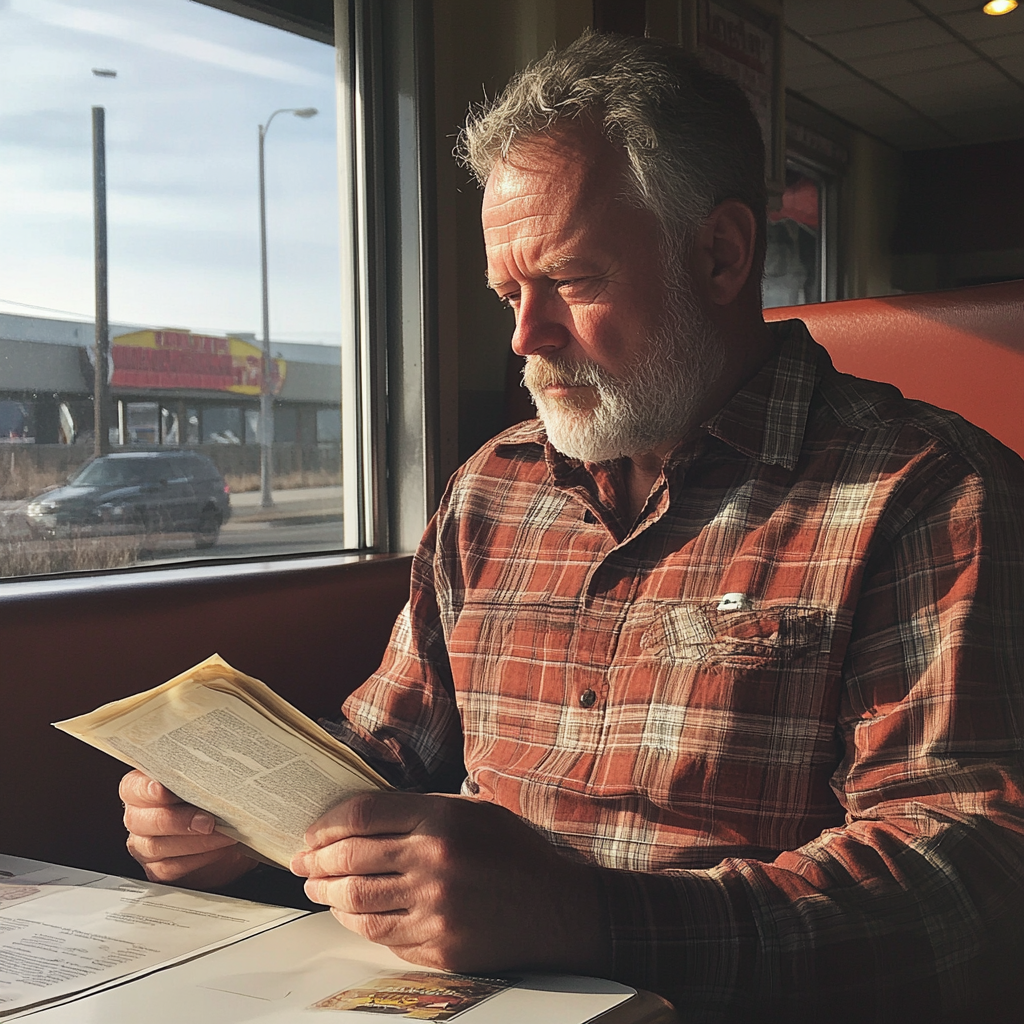 Un homme en train de consulter un menu | Source : Midjourney