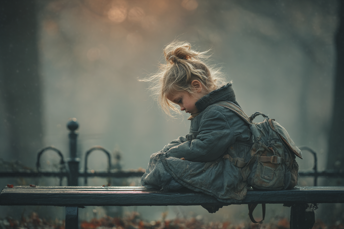 Une fille assise dans un parc | Source : Midjourney