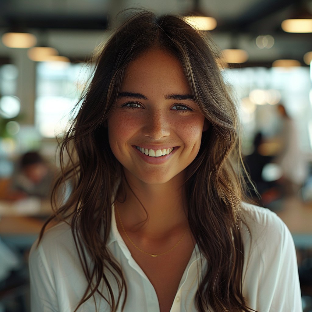 Une jeune femme souriante | Source : Midjourney