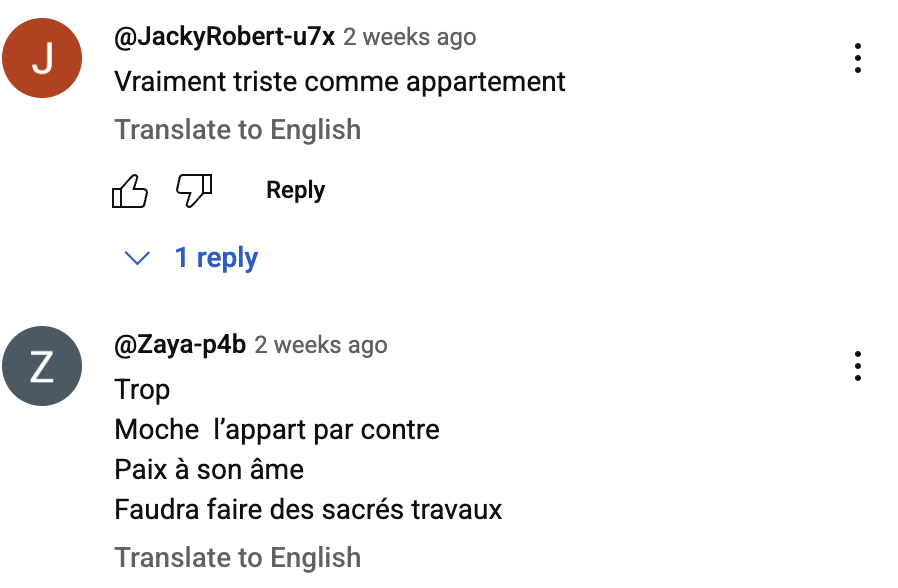 Commentaires des internautes sur l'appartement de Thierry Ardisson | Source : youtube.com/@PopUpOff