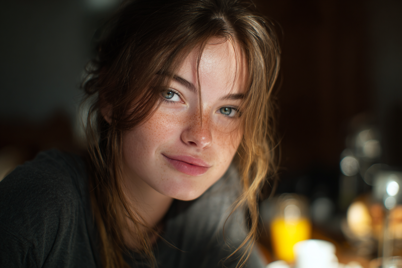 Une jeune fille qui sourit | Source : Midjourney