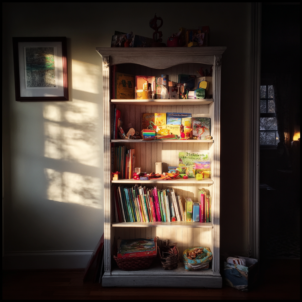 Une étagère dans la chambre d'un enfant | Source : Midjourney