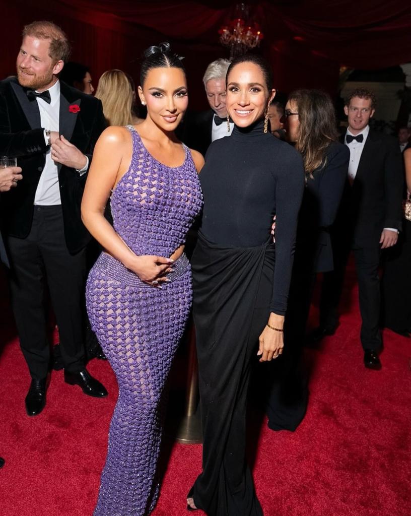 Meghan Markle et Kim Kardashian à la fête d'anniversaire des 70 ans de Kris Jenner, le 8 novembre 2025 à Beverly Hills, en Californie. | Source : X/favspopculture