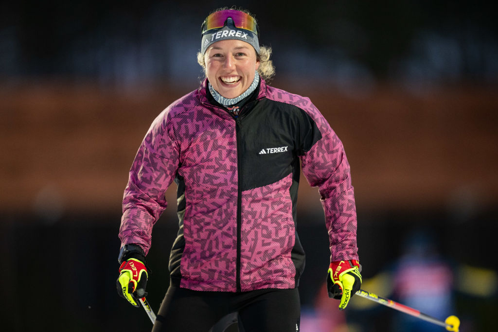 Laura Dahlmeier en action lors de l'entraînement des femmes et des hommes à la Coupe du monde de biathlon BMW IBU de Kontiolahti, le 29 novembre 2024 à Kontiolahti, en Finlande. | Source : Getty Images