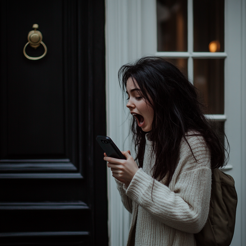 Une femme qui crie au téléphone | Source : Midjourney