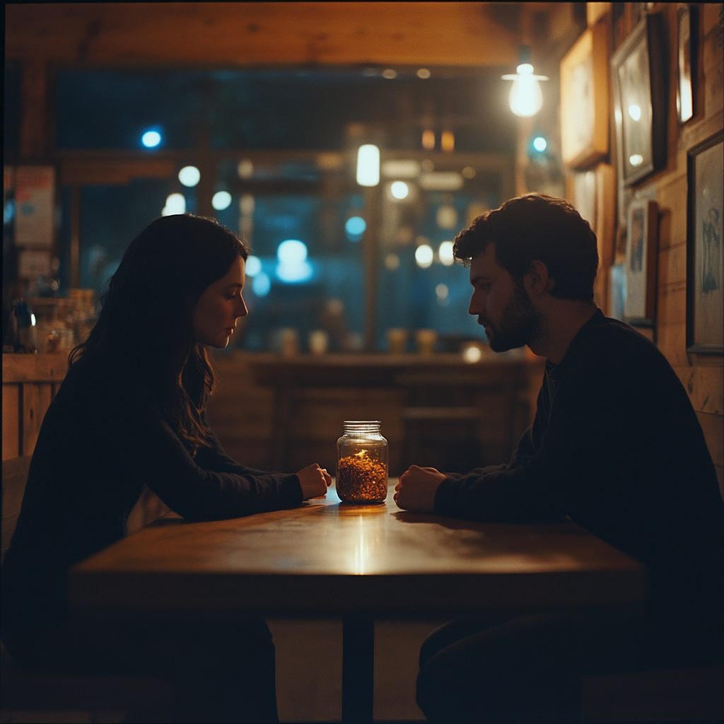 Un couple qui a une discussion sérieuse | Source : Midjourney