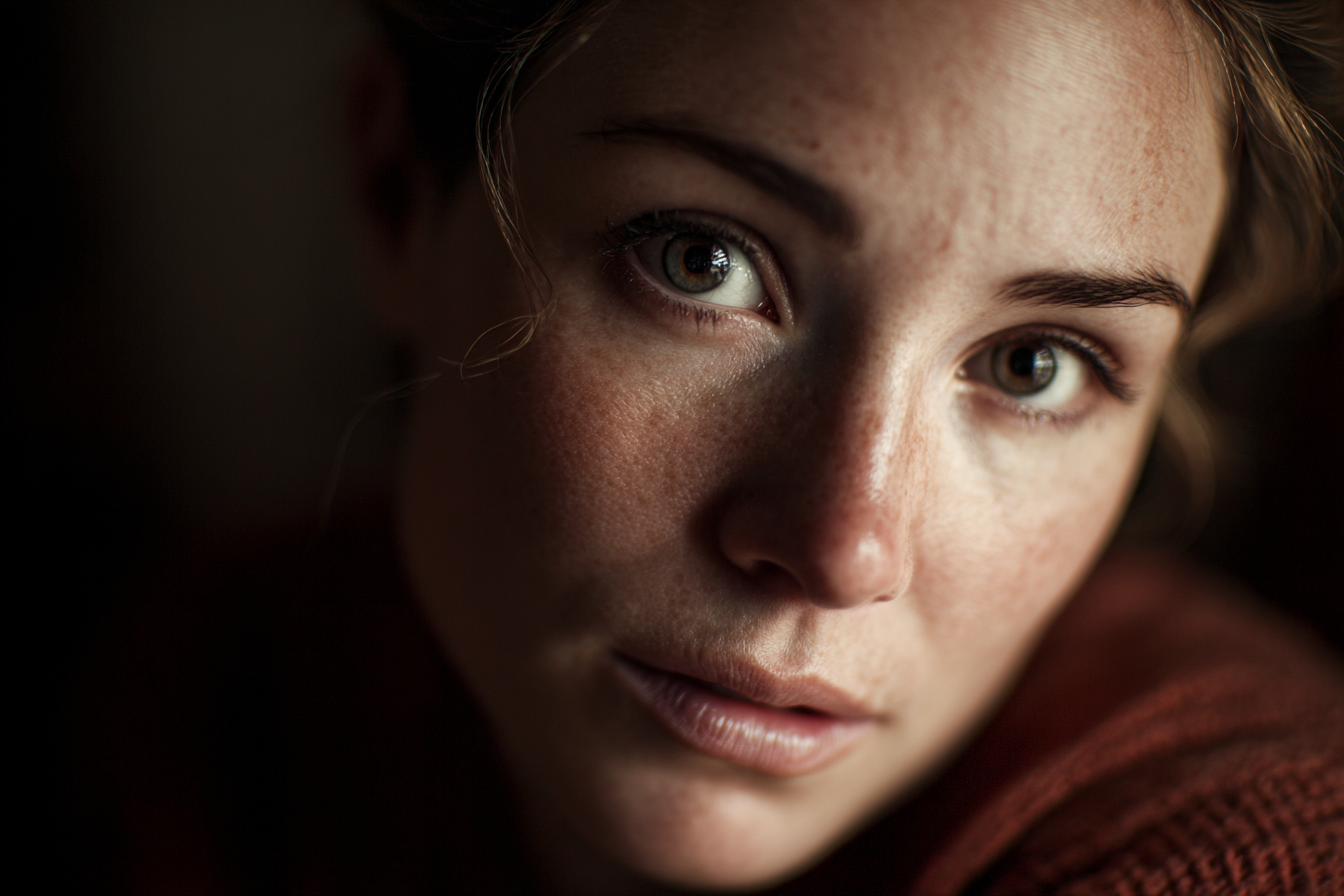 Gros plan sur le visage d'une femme | Source : Midjourney