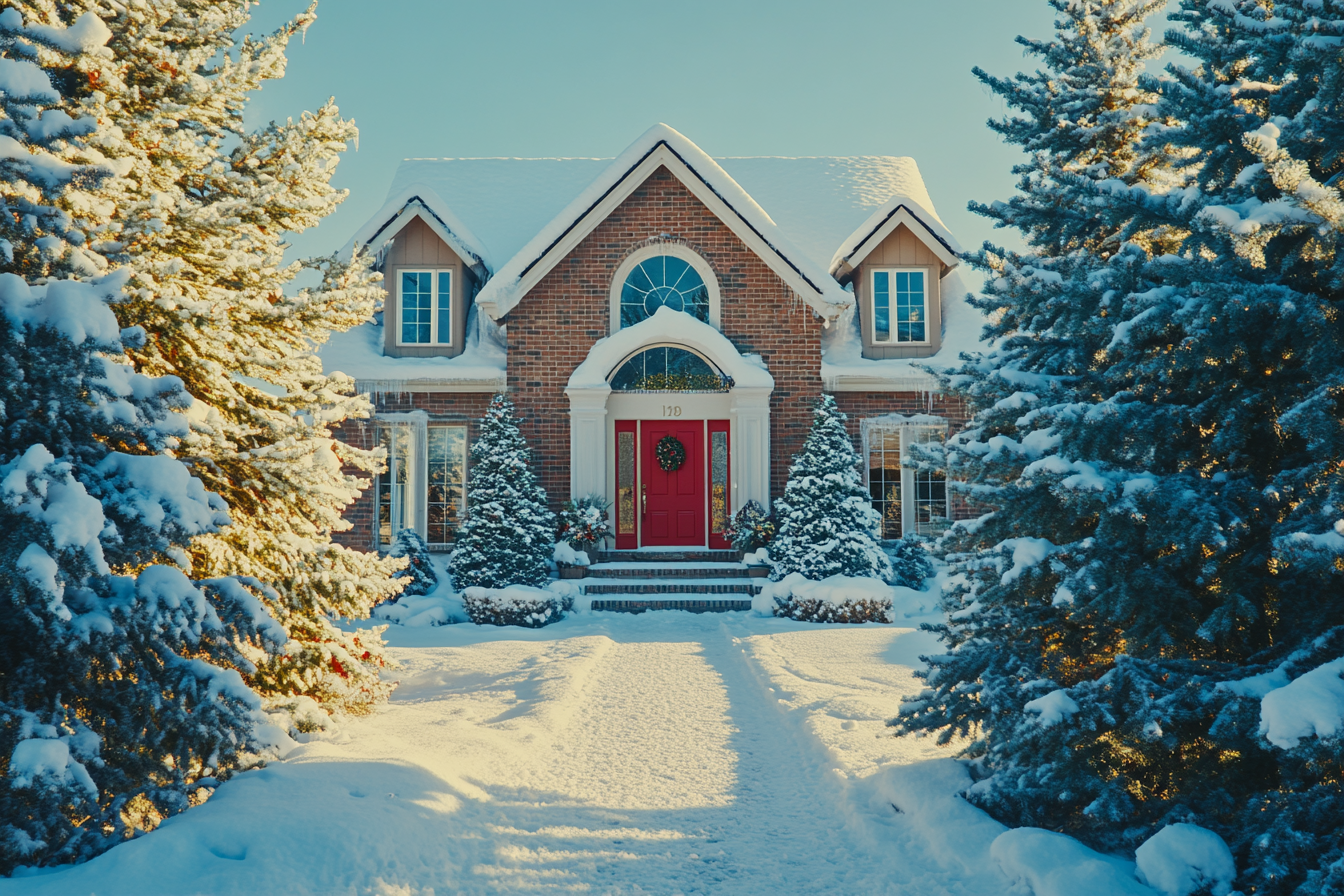 Une belle maison recouverte de neige | Source : Midjourney