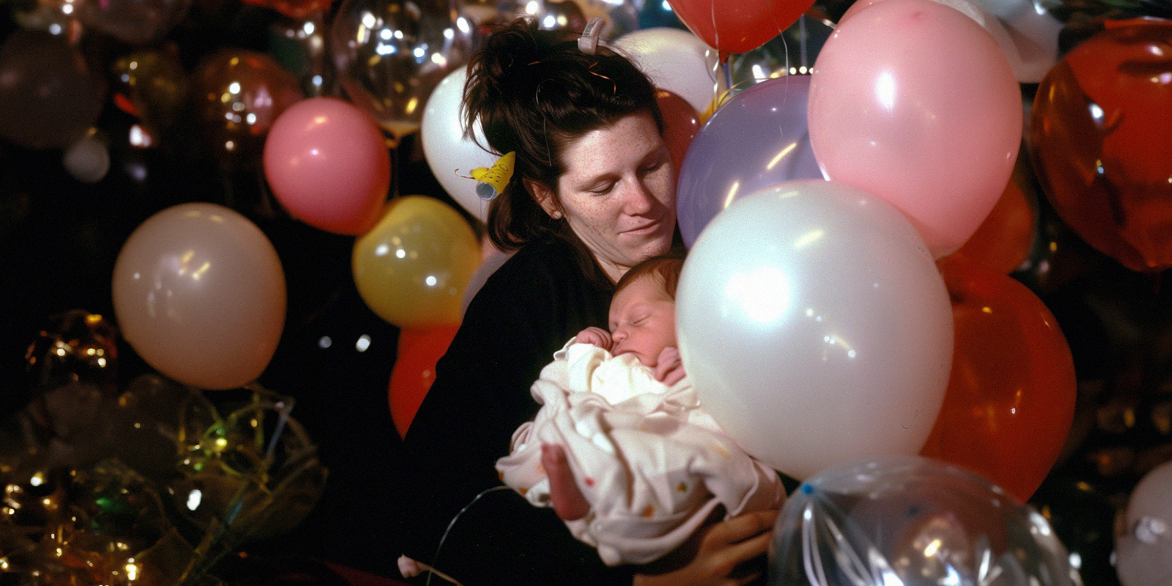 Femme entourée de ballons | Source : Ozdomedia