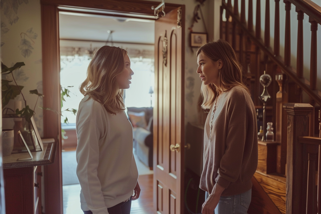 Deux femmes en train de discuter | Source : Midjourney