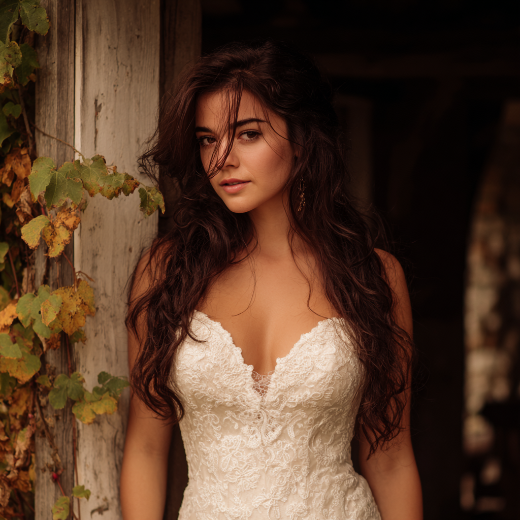 Une mariée pensive adossée à un mur | Source : Midjourney