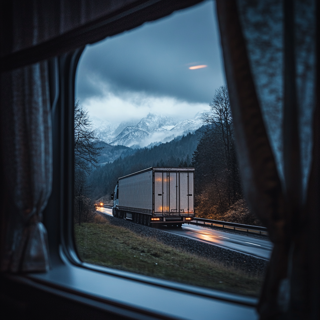 Un camion qui s'éloigne | Source : Midjourney