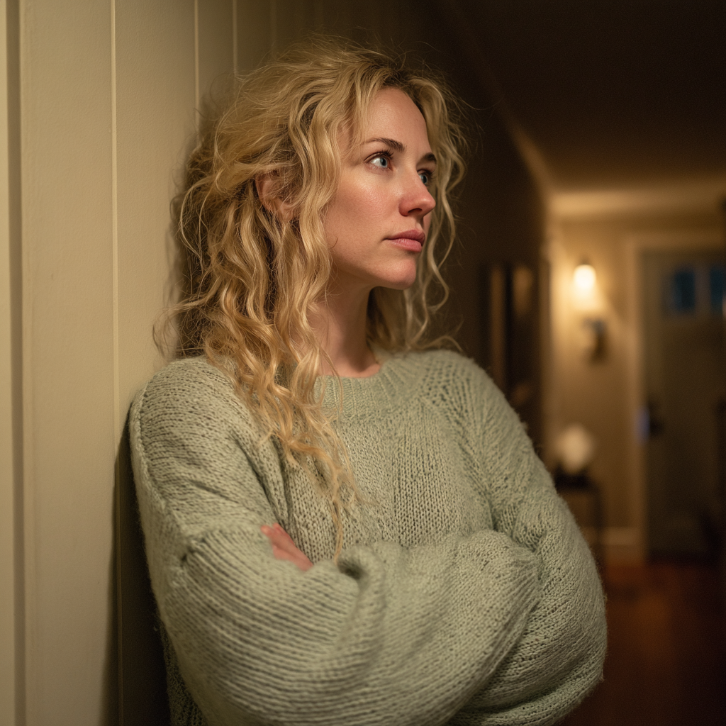 Une femme debout, les bras croisés | Source : Midjourney