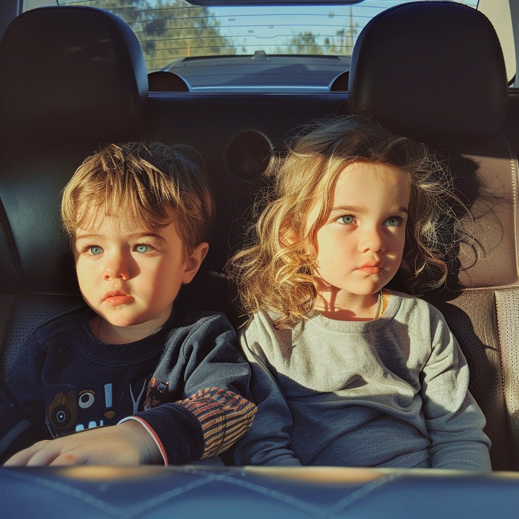 Enfants assis dans une voiture | Source : Midjourney