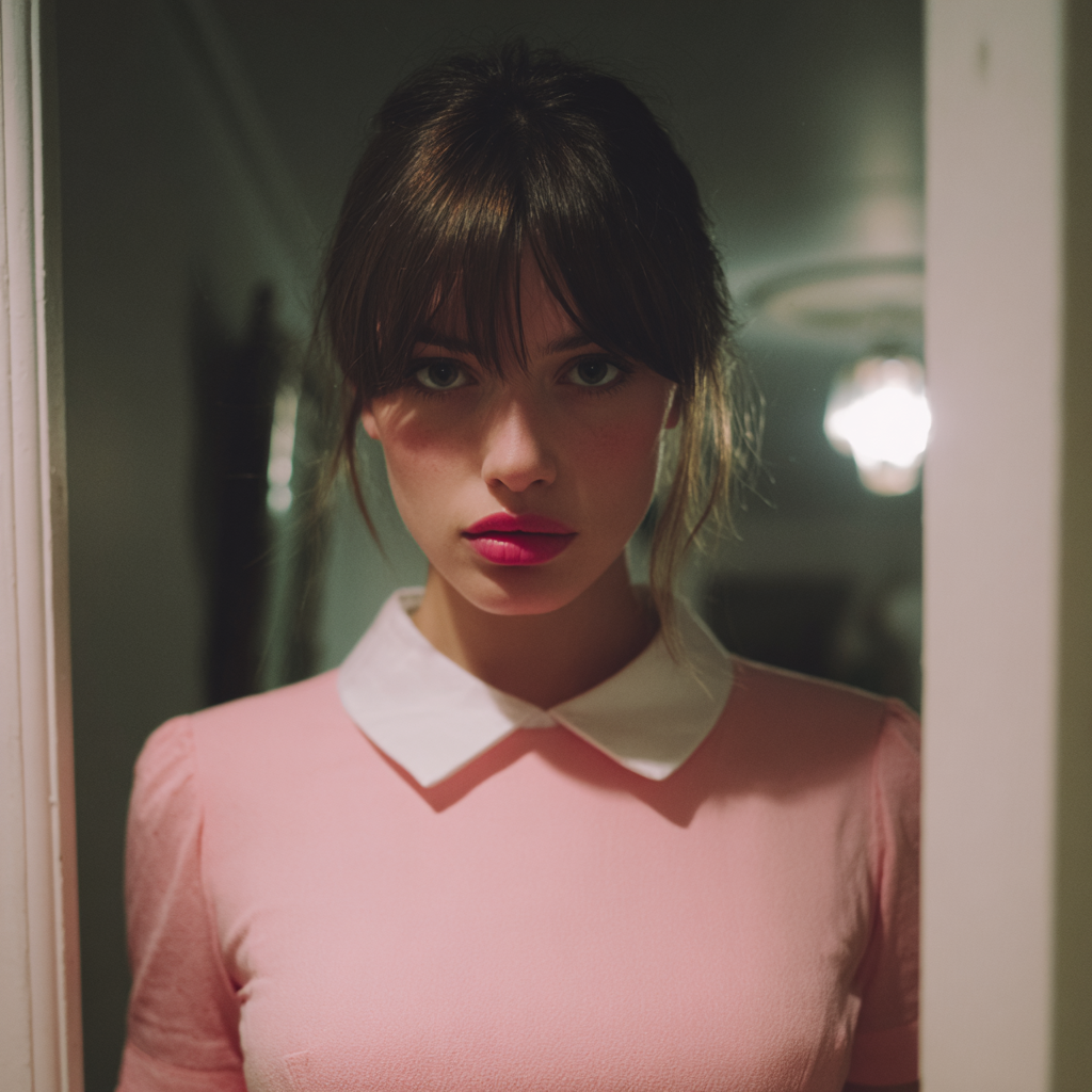 Une femme bouleversée portant une robe rose et blanche | Source : Midjourney