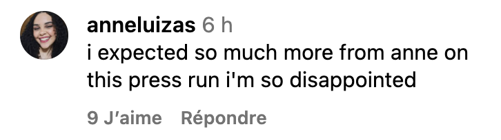 Commentaire d'un internaute I Source : https://www.instagram.com/checkthetag/p/DW20GX3gIn4/
