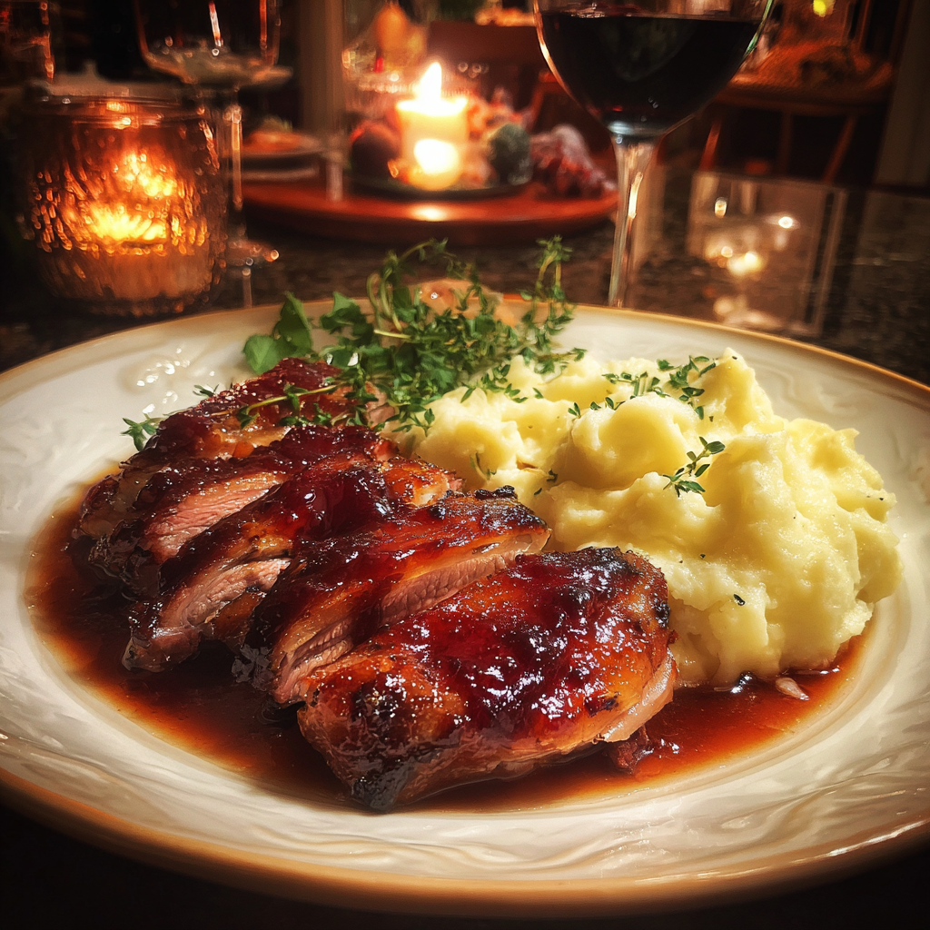 Une assiette de nourriture sur une table | Source : Midjourney