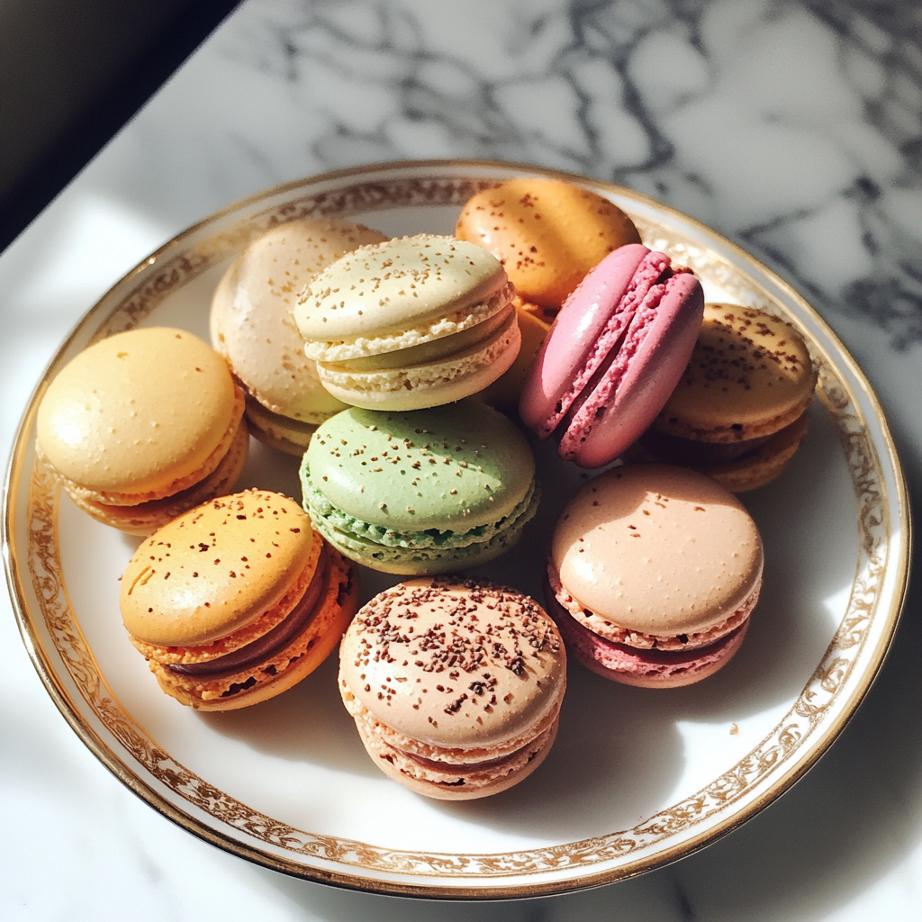 Une assiette de macarons | Source : Midjourney