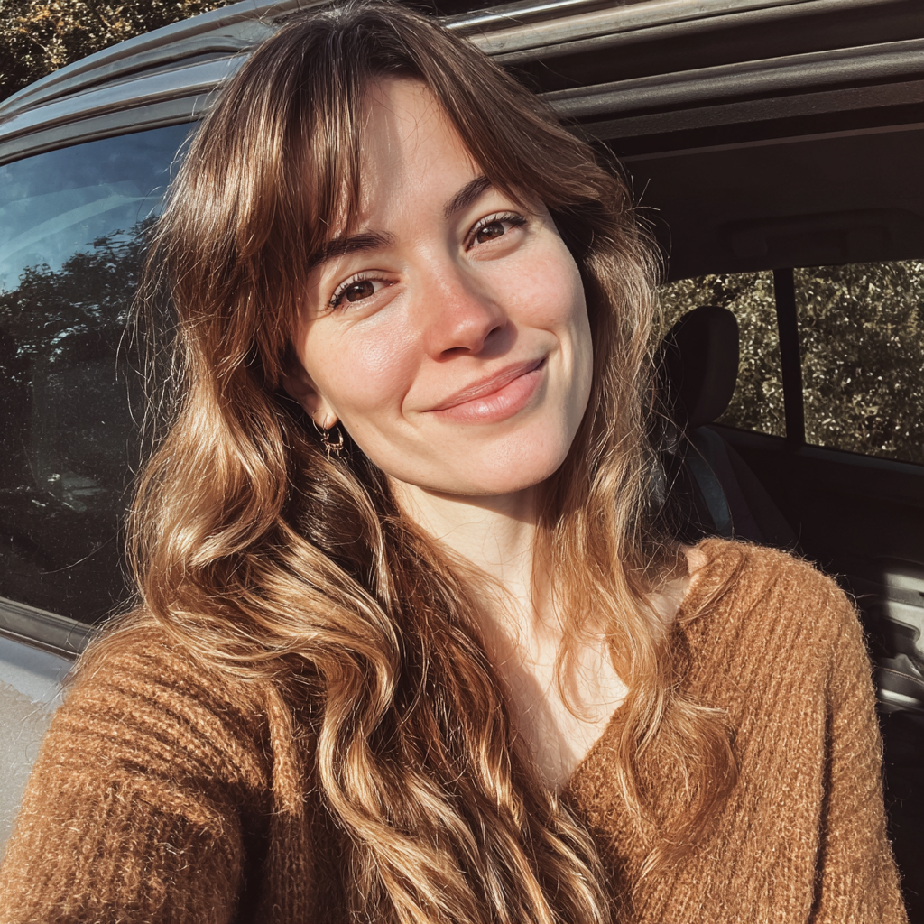 Une femme souriante se tenant à l'extérieur | Source : Midjourney