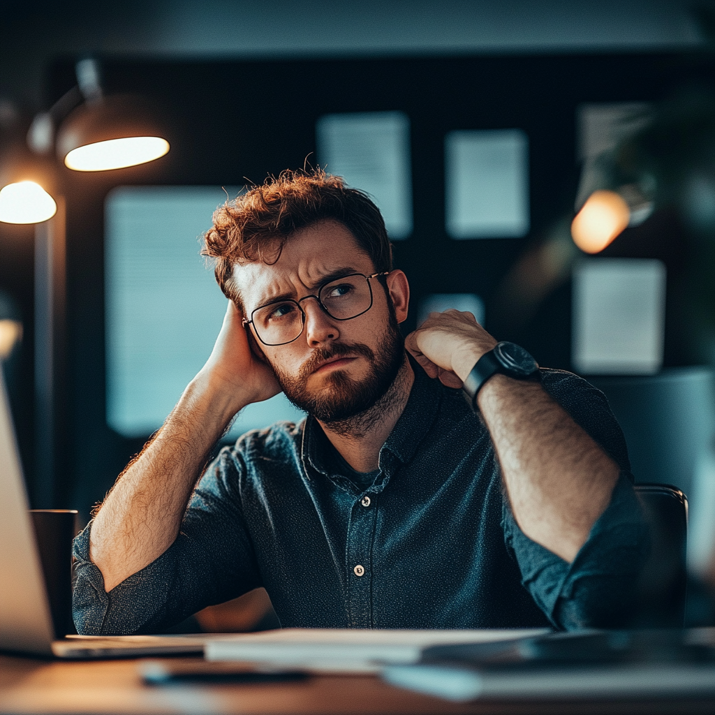 Un homme au travail qui a l'air confus | Source : Midjourney