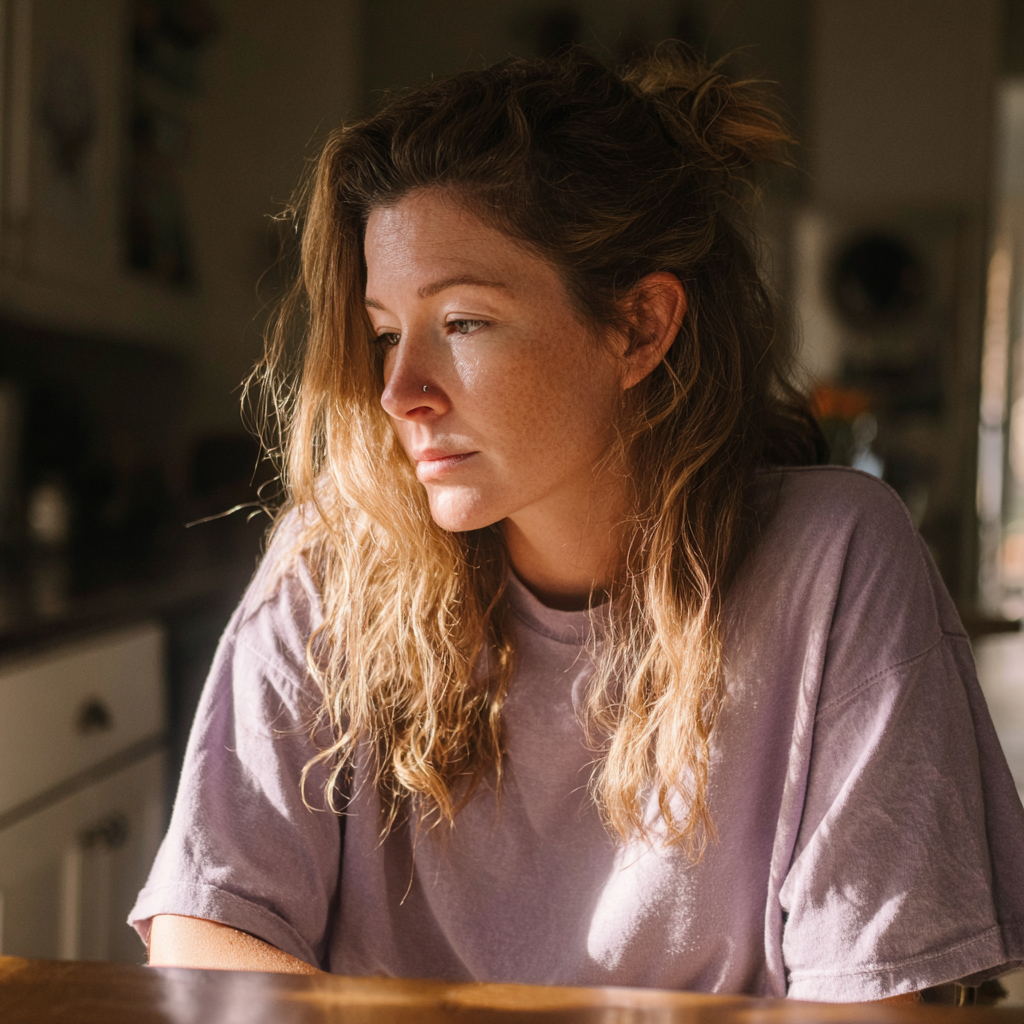 Une femme pensive | Source : Midjourney