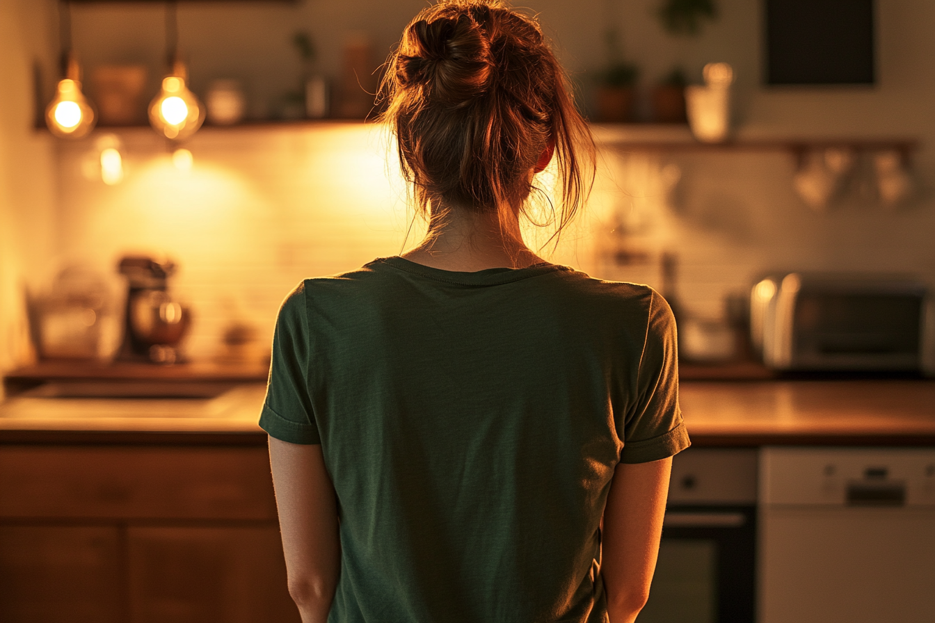 Une femme regardant fixement sa cuisine | Source : Ozdomedia