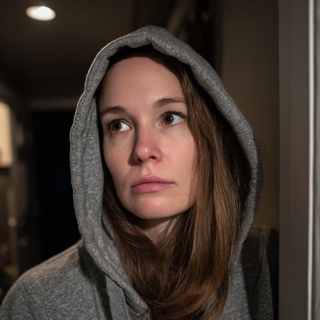 Une femme debout dans un couloir | Source : Midjourney