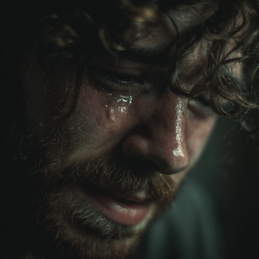 Un homme qui pleure | Source : Midjourney