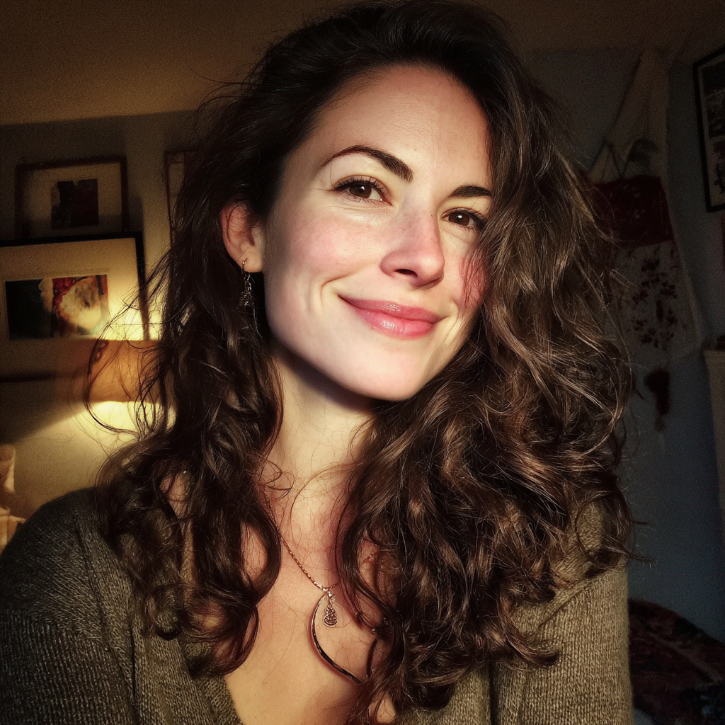 Gros plan sur une femme souriante | Source : Midjourney