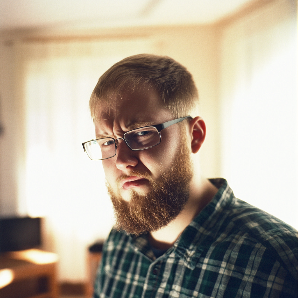 Un homme debout dans sa maison | Source : Midjourney