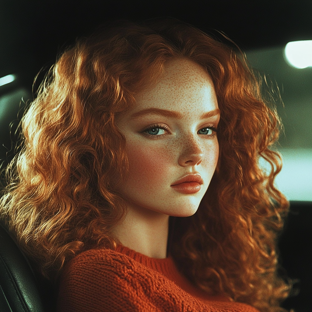 Une femme bouleversée assise dans la voiture | Source : Midjourney