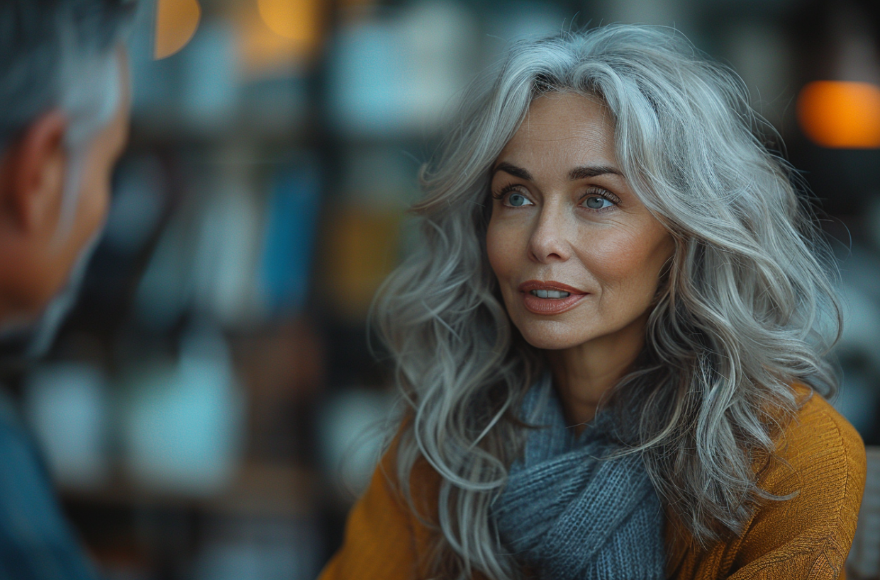 Une femme en pleine discussion | Source : MidJourney