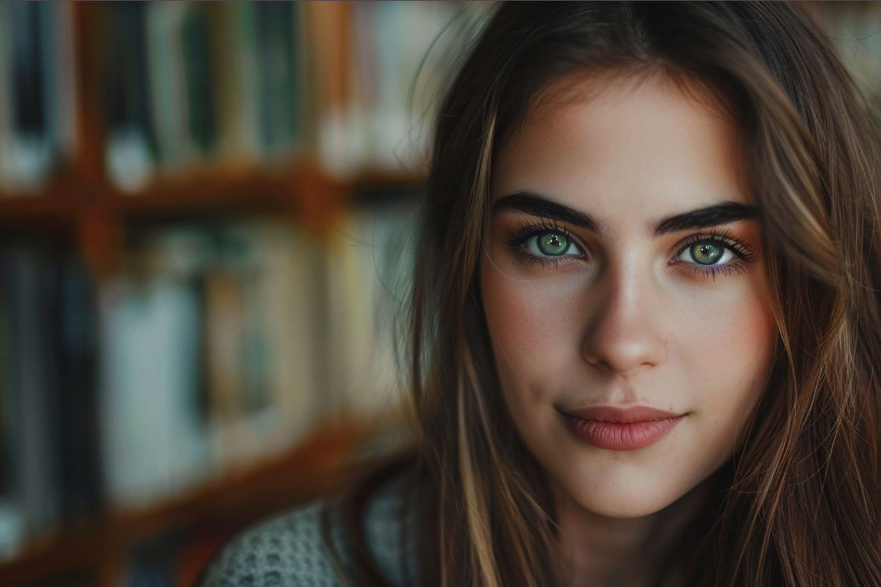 Gros plan d'une jeune femme | Source : MidJourney