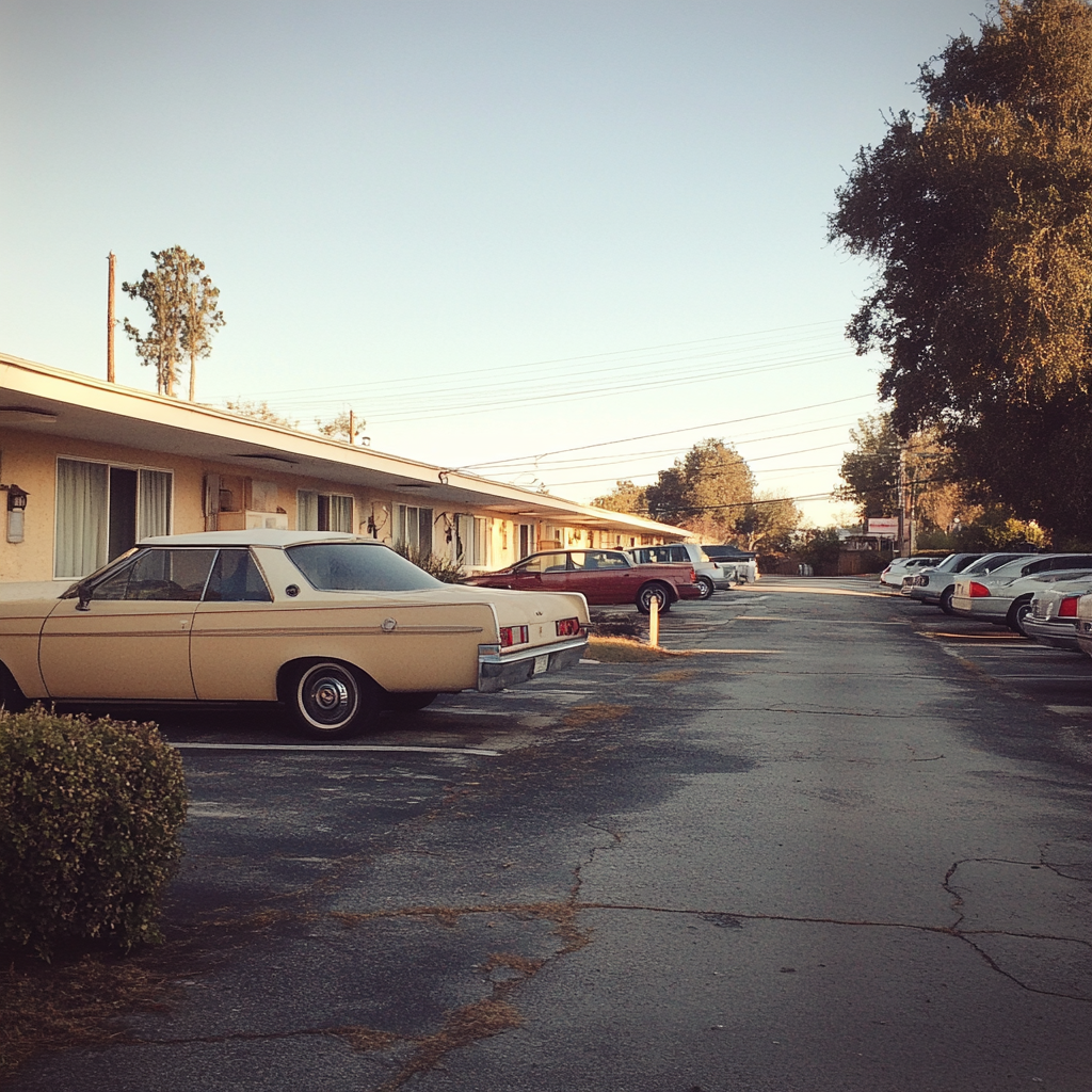 L'extérieur d'un motel | Source : Midjourney