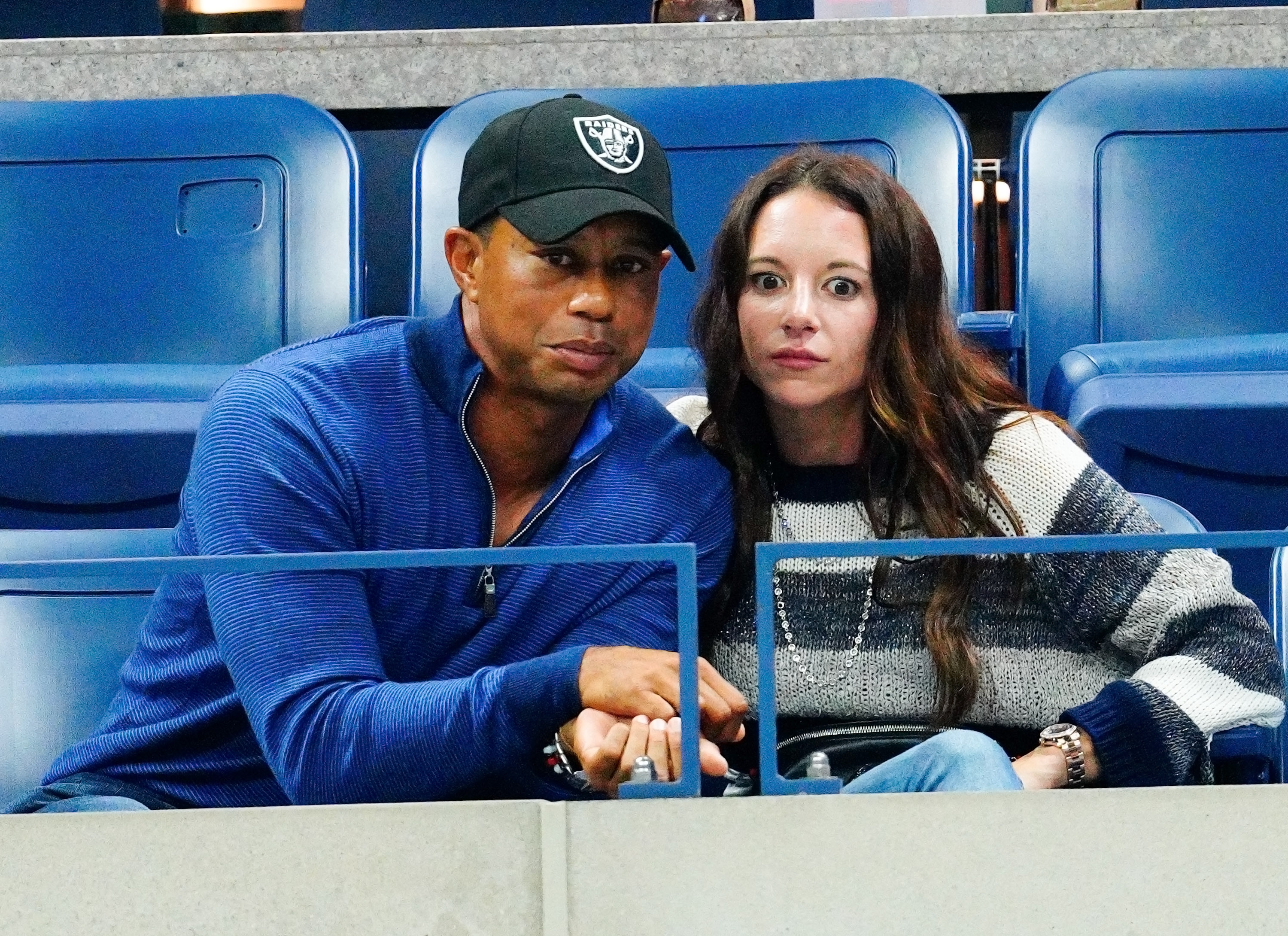 Tiger Woods et Erica Herman lors de l'US Open 2019, le 2 septembre 2019, à New York | Source : Getty Images