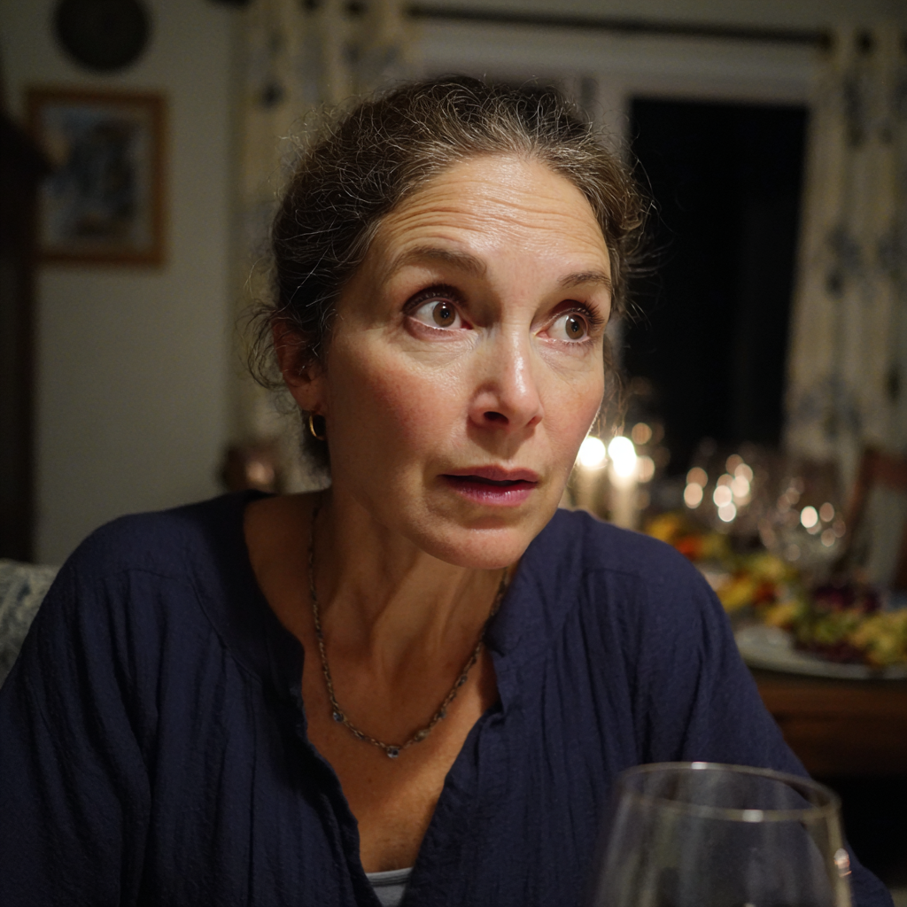 Une femme âgée inquiète assise à une table | Source : Midjourney