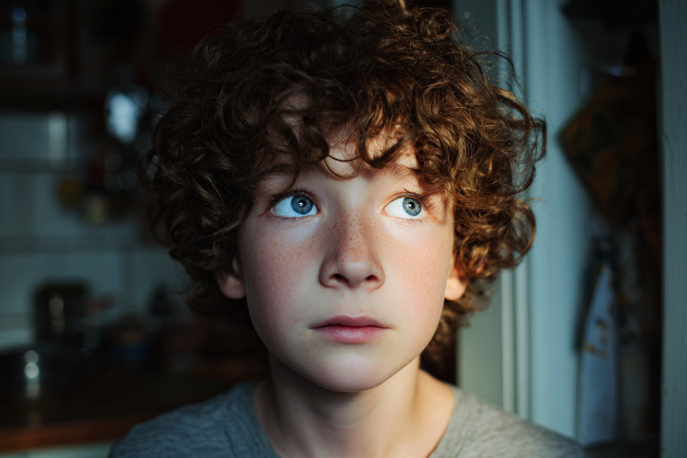 Un garçon aux yeux tristes | Source : Midjourney