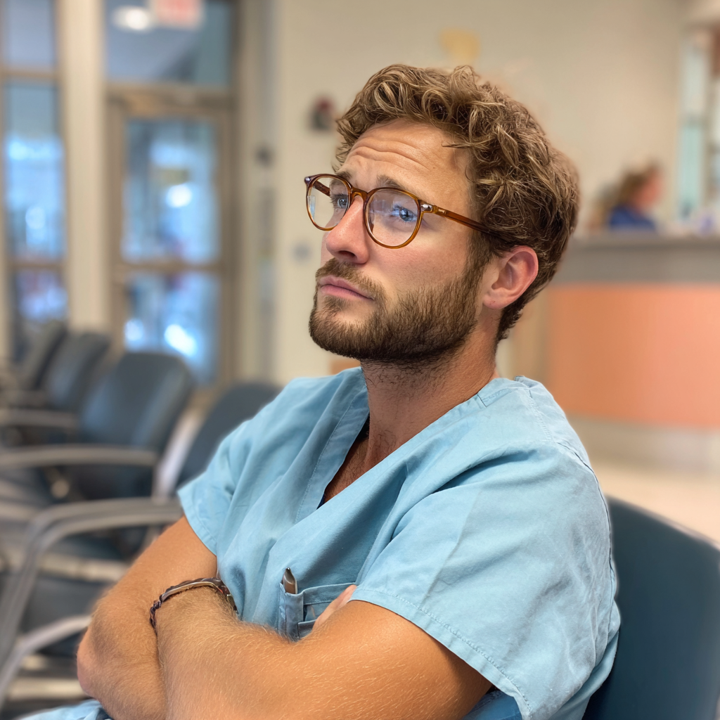 Un vétérinaire portant une blouse bleu clair | Source : Midjourney