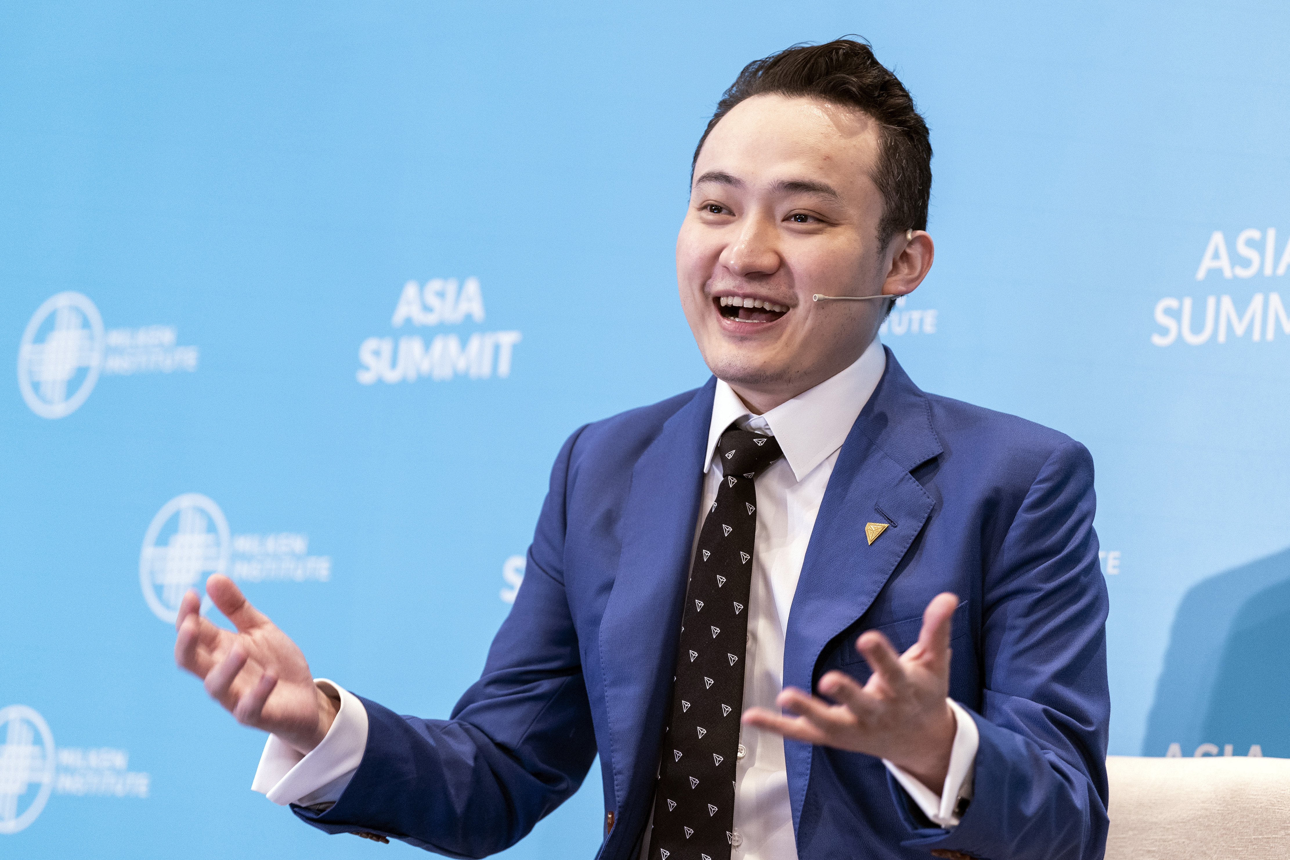 Justin Sun lors du sommet asiatique de l'Institut Milken à Singapour le 29 septembre 2022. | Source : Getty Images