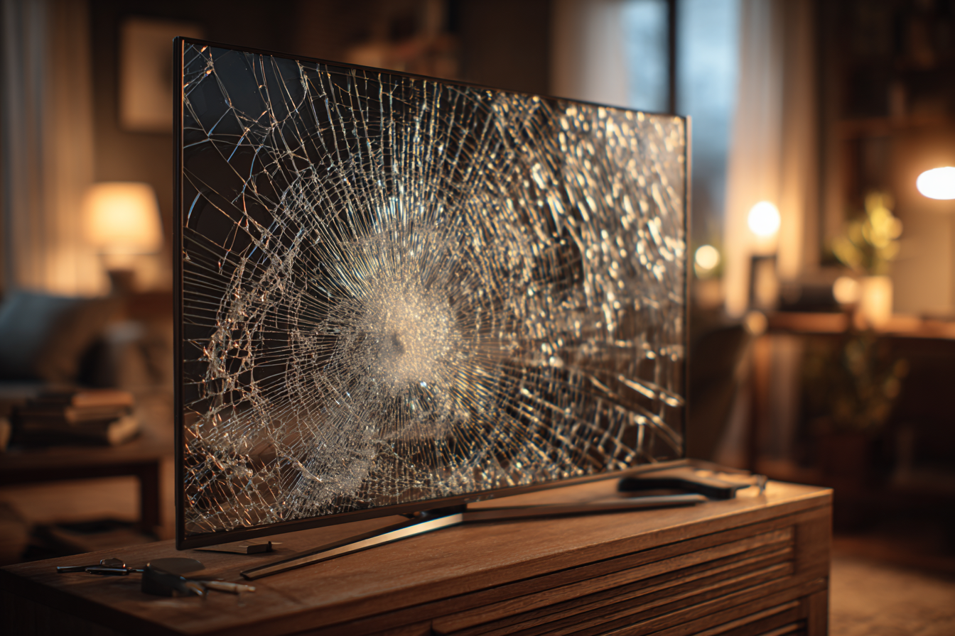 Un écran de télévision fissuré | Source : Midjourney